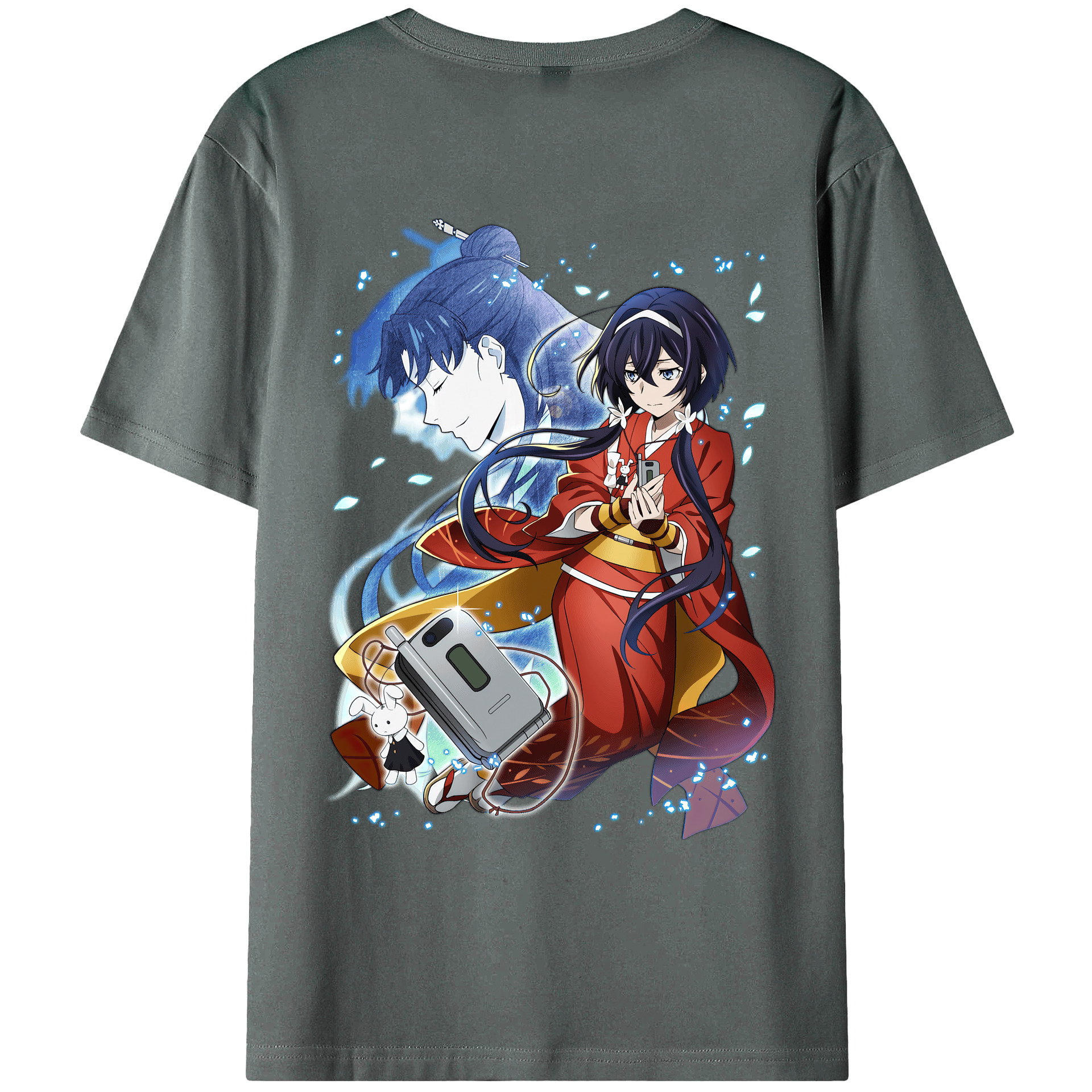 （画像用） 文豪ストレイドッグス Bungo Stray Dogs 綿100％ メンズ半袖Tシャツ（バックプリント） 通気性